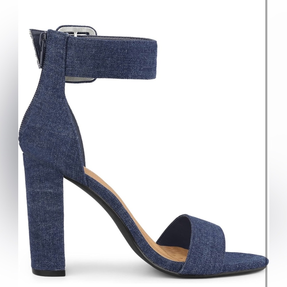 Allegra K Women's Ankle Strap Block High Heel Sandals - Picture 6 of 6